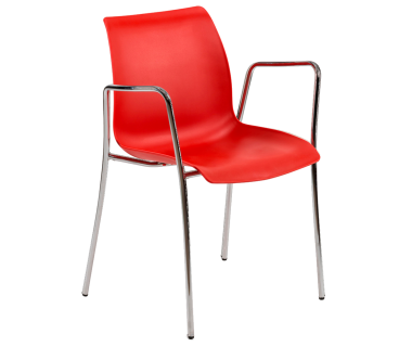 Кресло Tilia Laser ножки хромированные красное