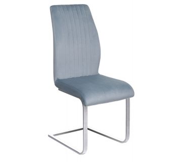 Стильный стул S-125 небесно-серый вельвет, ножки хромированная сталь VETRO (Ветро)