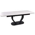 Большой раскладной стол TML-815 белый мрамор, керамика 160 (+40) * 89,5 * 76 см