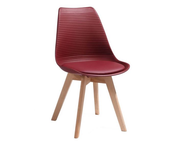 Дизайнерский пластиковый стул P-01 бургунди VETRO (Ветро)