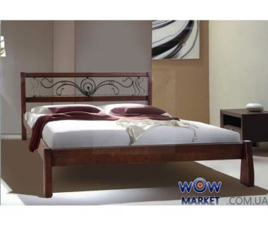 Кровать двуспальная Ретро с ковкой 160х200см (Ольха) Микс Мебель Элегант